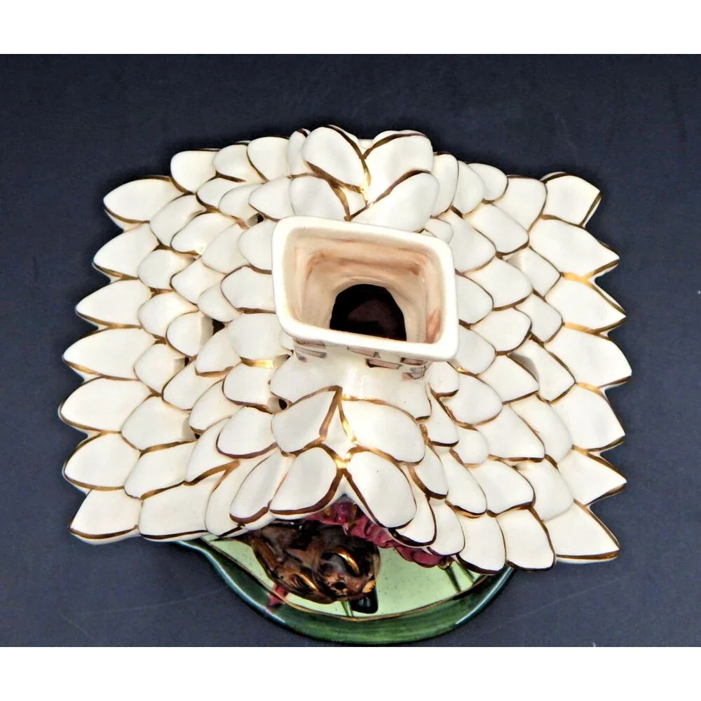 Blue Sky Clayworks Heather Goldminc Birdhouse CandleHolder 2002 Plate Illuminary
